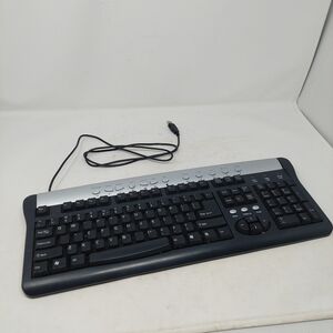 Black Silver Multi Media Keyboard Kb-558 Wired USB 2.0 Plug And Play Computer